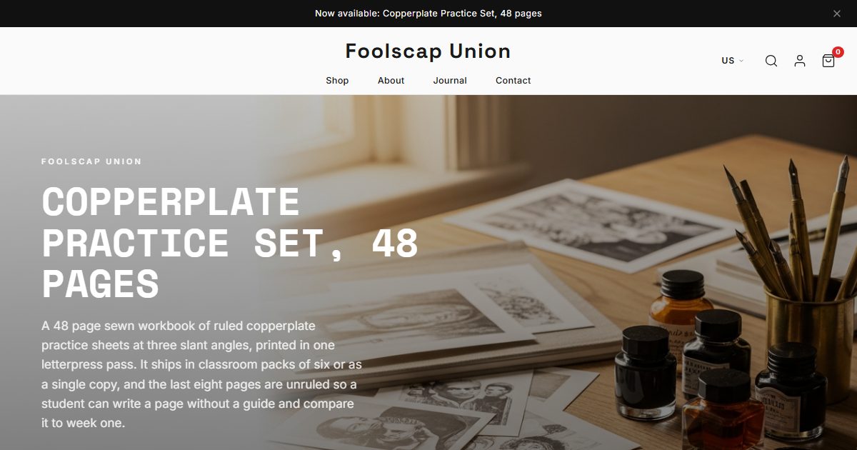 Foolscap Union storefront, Marketplace style