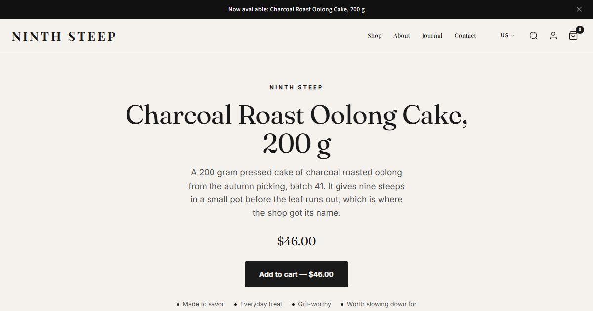 Ninth Steep storefront, Editorial style
